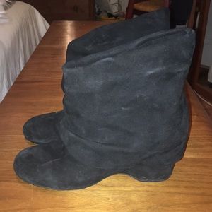 Suede black booties
